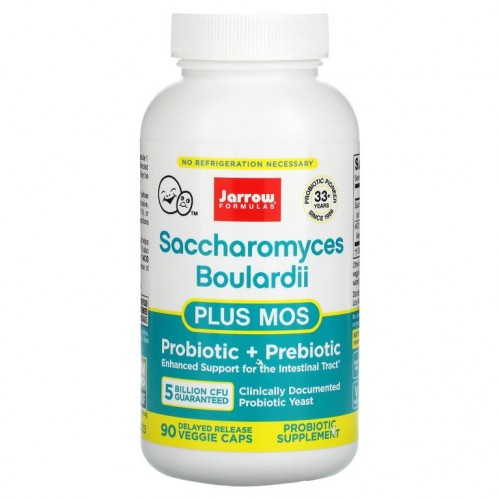 Jarrow Formulas, 사카로미세스 보울라디 플러스 MOS, 50억, 지연 방출 베지 캡슐 90정