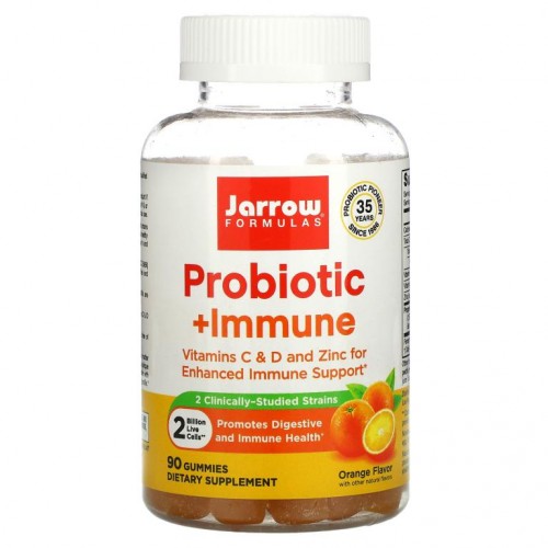 Jarrow Formulas, Probiotic + Immune, 오렌지 맛, 구미젤리 90개