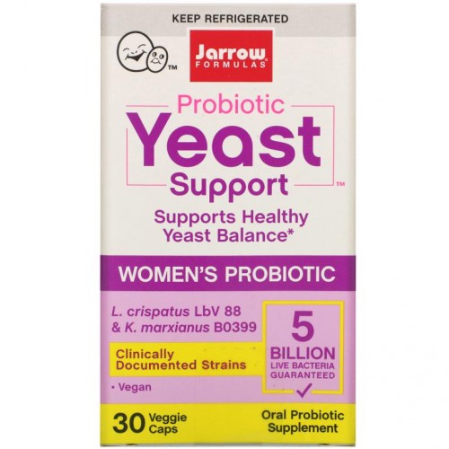 Jarrow Formulas, Probiotic Yeast Support, 여성용 프로바이오틱, 50억, 베지 캡슐 30정