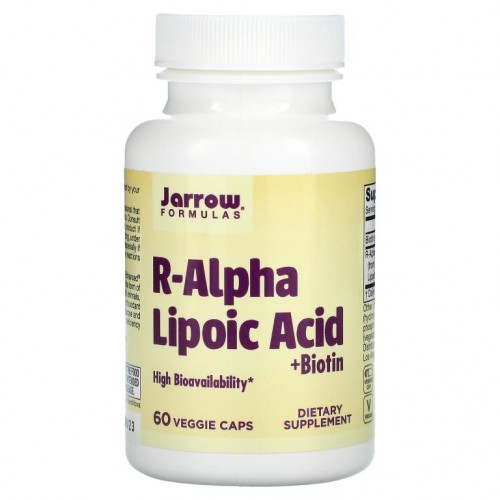 Jarrow Formulas, R-알파리포산 + 비오틴, 베지 캡슐 60정