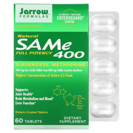 Jarrow Formulas, SAM-e (S-아데노실-L-메티오닌) 400, 60 정