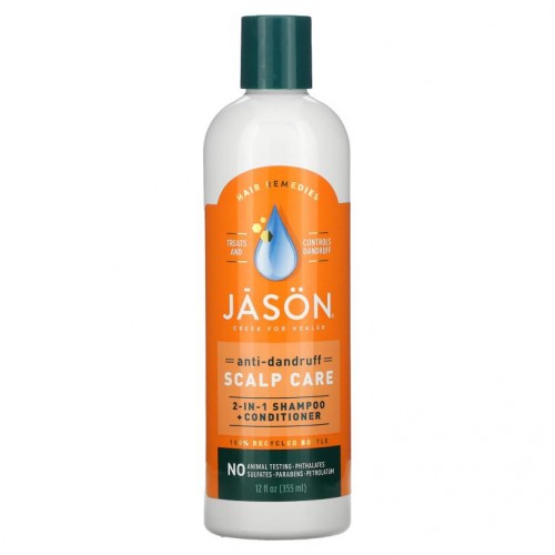 Jason Natural, 비듬 방지 두피 케어, 투인원, 샴푸 + 컨디셔너, 355ml(12fl oz)