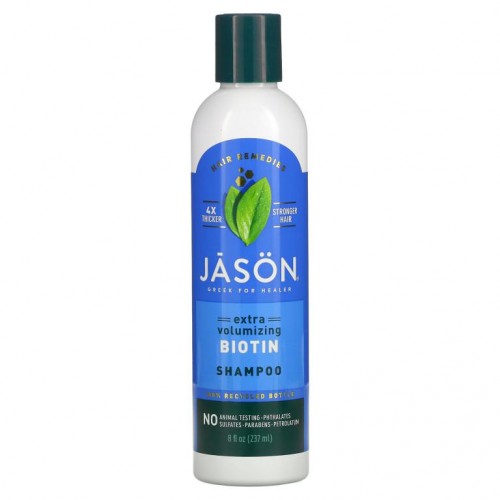 Jason Natural, 엑스트라 볼륨 강화 비오틴 샴푸, 237ml(8fl oz)