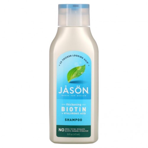 Jason Natural, 씨큰 & 리스토어 비오틴 + 히알루론산 샴푸, 473ml(16fl oz)