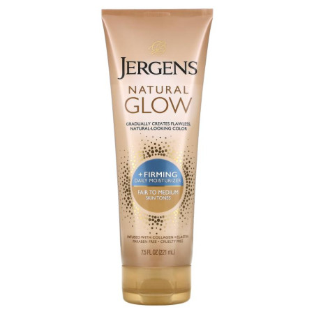 Jergens, Natural Glow, 퍼밍 데일리 모이스처라이저, 밝은 피부용, 221ml(7.5fl oz)