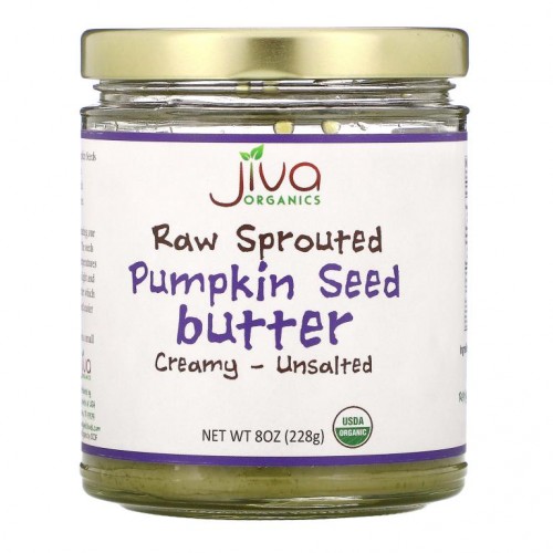 Jiva Organics, 무가공 호박씨 버터, 크리미 - 무염, 8 oz (228 g)