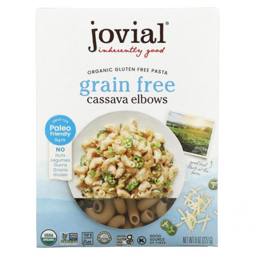 Jovial, 유기농 곡물 무함유 파스타, 카사바 엘보, 227g(8oz)