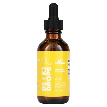 JoySpring, D3 + K2 Drops, Ages 2+, 2 fl oz (60 ml)