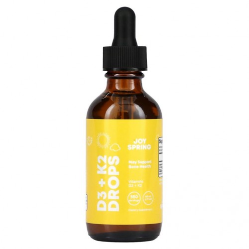 JoySpring, D3 + K2 Drops, Ages 2+, 2 fl oz (60 ml)