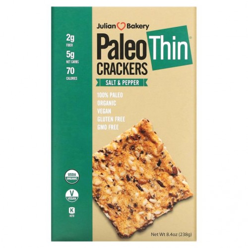 Julian Bakery, Organic Paleo Thin 크래커, 소금 & 후추, 8.4 oz (238 g)