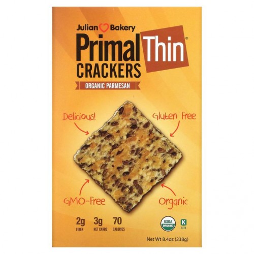Julian Bakery, PrimalThin 크래커, 유기농 파마산, 238g(8.4oz)