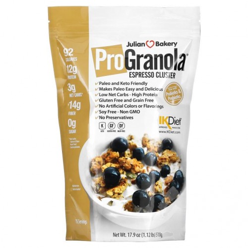 Julian Bakery, Pro Granola, 에스프레소 클러스터, 510g(17.9oz)