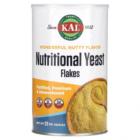 KAL, 영양 효모 플레이크, 맛있는 견과류 맛, 무가당, 624g(22oz)