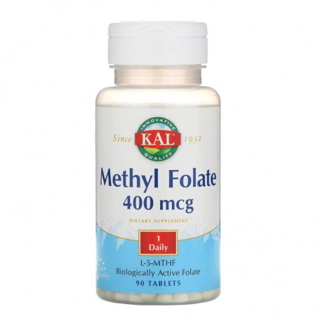 KAL, 메틸 폴레이트, 400 mcg, 90 타블렛
