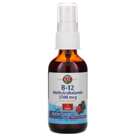 KAL, B-12 메틸코발라민, 베리, 2,500mcg, 59ml(2fl oz)