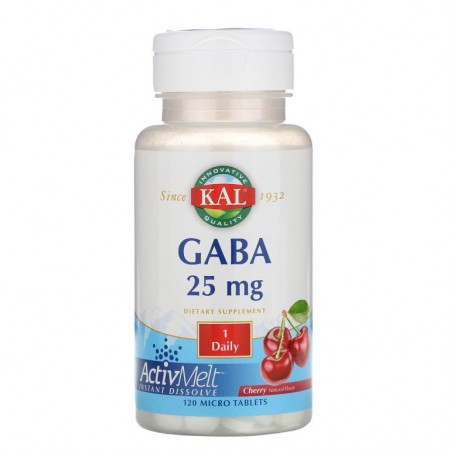 KAL, GABA, 체리 향, 25mg, 마이크로 정 120개입