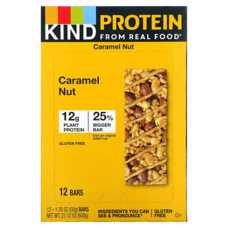 KIND Bars, 프로틴 바, 토스티드 카라멜 넛, 바 12개입, 각 1.76 oz (50 g)