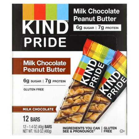 KIND Bars, 밀크 초콜릿, 땅콩 버터, 12바, 각 40g(1.4 oz)