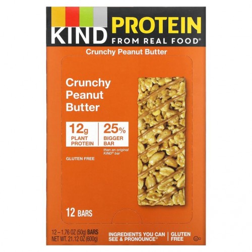 KIND Bars, 프로틴, 크런치 피넛버터, 바 12개입, 각 50g(1.76oz)