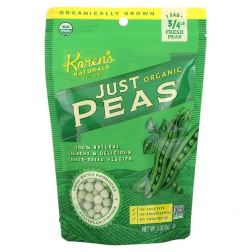 Karen's Naturals, Organic Just Peas, 84g(3oz)