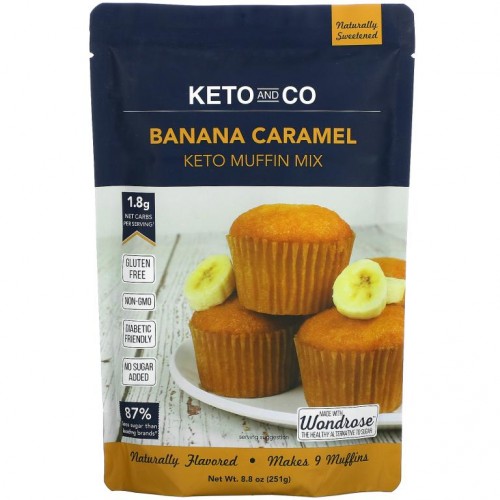 Keto and Co, Banana Caramel, Keto Muffin Mix, 8.8 oz (251 g)