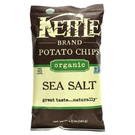 Kettle Foods, 유기농 감자칩, 바다 소금, 142g(5oz)