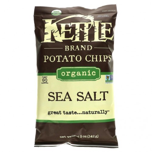 Kettle Foods, 유기농 감자칩, 바다 소금, 142g(5oz)