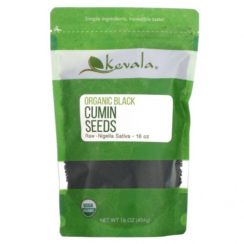 Kevala, 유기농 블랙 커민 씨앗, 생 씨앗, 454g(16oz)