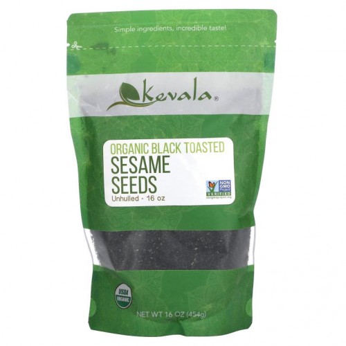 Kevala, 유기농 볶은 검은 참깨, 생, 454g(16oz)