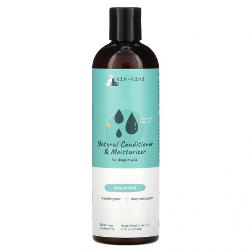 Kin+Kind, 천연 컨디셔너 & 모이스처라이저, 반려견 & 반려묘용, 무향, 354ml(12fl oz)