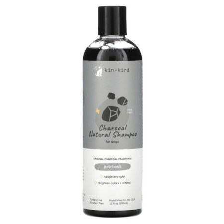 Kin+Kind, 반려견용 천연 숯 샴푸, 파촐리, 354ml(12fl oz)