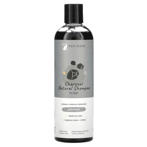 Kin+Kind, 반려견용 천연 숯 샴푸, 파촐리, 354ml(12fl oz)