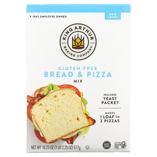 King Arthur Flour, 글루텐 프리, 빵 & 피자 믹스, 18.25 oz (517 g)