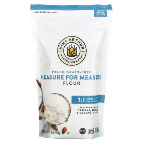 King Arthur Flour, 팔레오 동량 밀가루, 곡물 무함유, 454g(16oz)