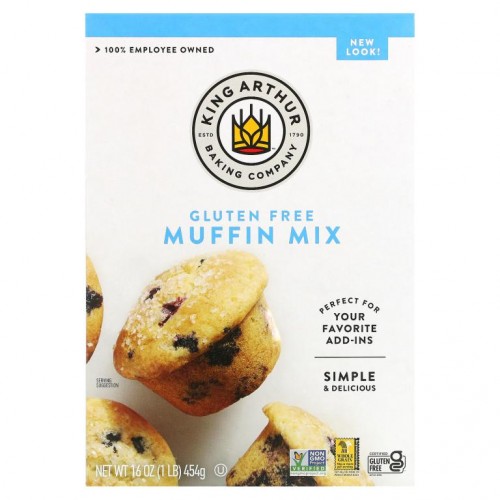 King Arthur Flour, 글루텐 프리 머핀 믹스, 16 온스 (454 g)