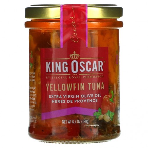 King Oscar, 황다랑어, 엑스트라 버진 올리브 오일, 프로방스 허브, 190g(6.7oz)