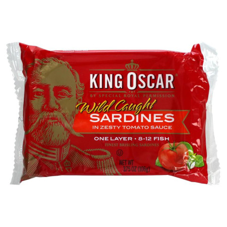 King Oscar, 자연산 정어리, 풍미가 좋은 토마토 소스, 106g(3.75oz)
