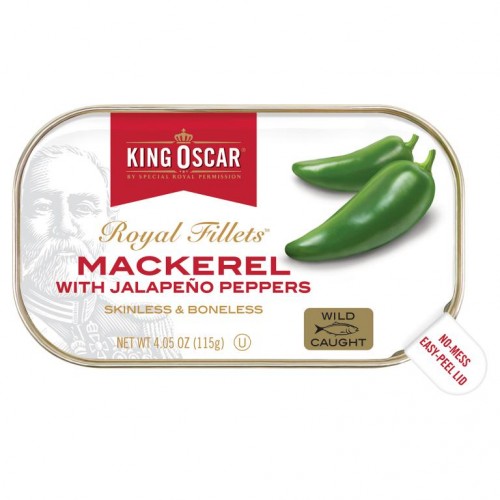 King Oscar, Royal Fillets, Mackerel With Jalapeno Peppers, 4.05 oz ( 115 g)
