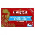 King Oscar, 정제수에 절인 정어리(껍질 및 뼈 제거), 120g(4.23oz)