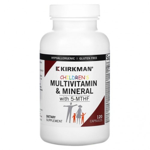 Kirkman Labs, 5-MTHF 함유 어린이용 종합비타민 및 미네랄, 캡슐 120정