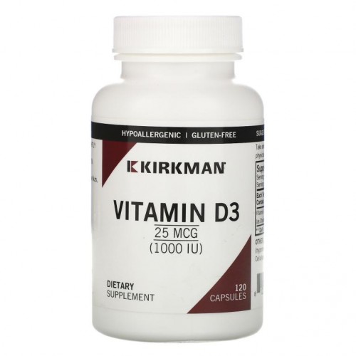 Kirkman Labs, 비타민D3, 25mcg(1,000IU), 캡슐 120정