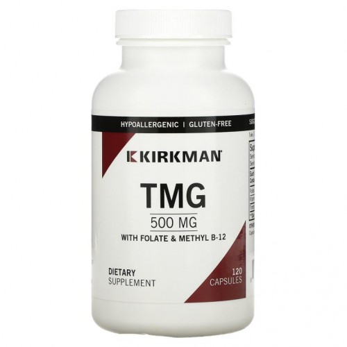 Kirkman Labs, TMG 폴린산 및 메틸B-12 함유, 500mg, 베지 캡슐 120정