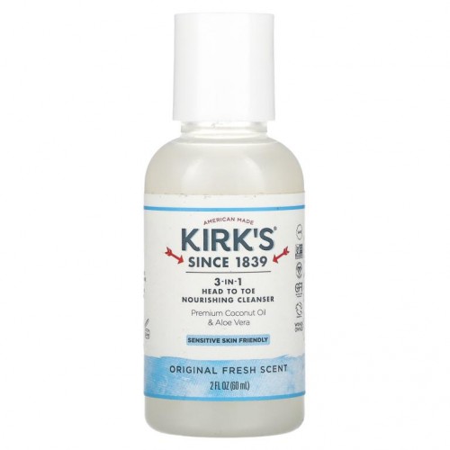 Kirk's, 3-in-1 헤드 투 토 너리싱 클렌저, 오리지널 프레시 향, 2 fl oz(60 ml)