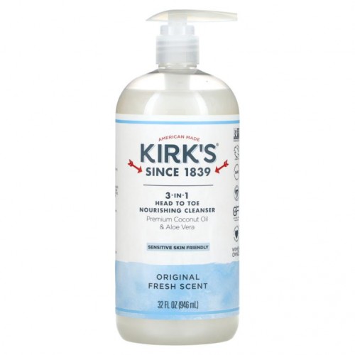 Kirk's, 3-in-1 헤드 투 토 너리싱 클렌저, 오리지널 상쾌한 향, 946ml(32fl oz)
