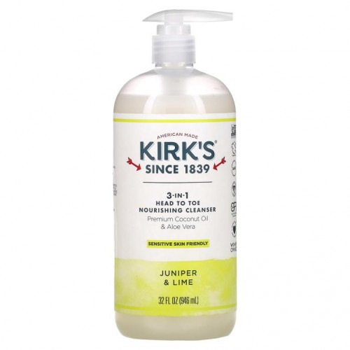Kirk's, 3-in-1 헤드 투 토 너리싱 클렌저, 주니퍼 및 라임, 946ml(32fl oz)
