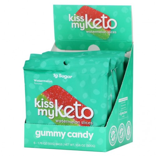 Kiss My Keto, 구미젤리 캔디, 수박 맛, 6팩, 각 50g(1.76oz)