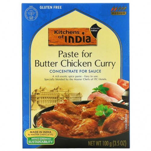 Kitchens of India, 버터 치킨 커리 페이스트, 농축 소스, 마일드, 100g(3.5oz)