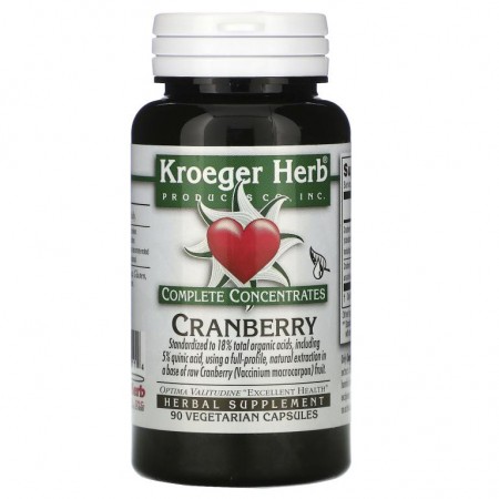 Kroeger Herb Co, Complete Concentrates, 크랜베리, 베지 캡슐 90정