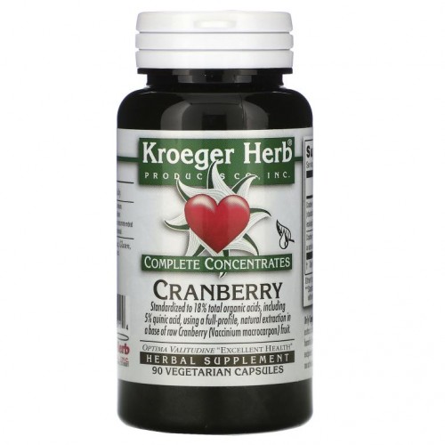 Kroeger Herb Co, Complete Concentrates, 크랜베리, 베지 캡슐 90정