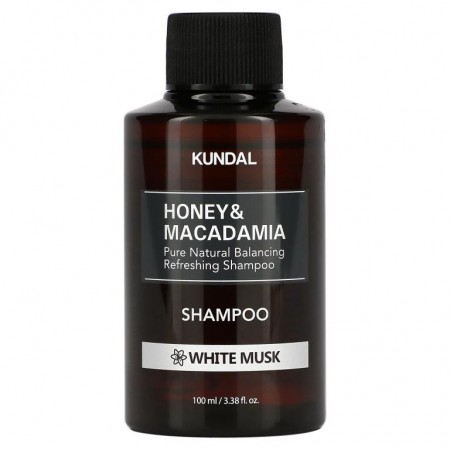 Kundal, 꿀 & 마카다미아, 샴푸, 화이트 머스크, 100ml(3.38fl oz)